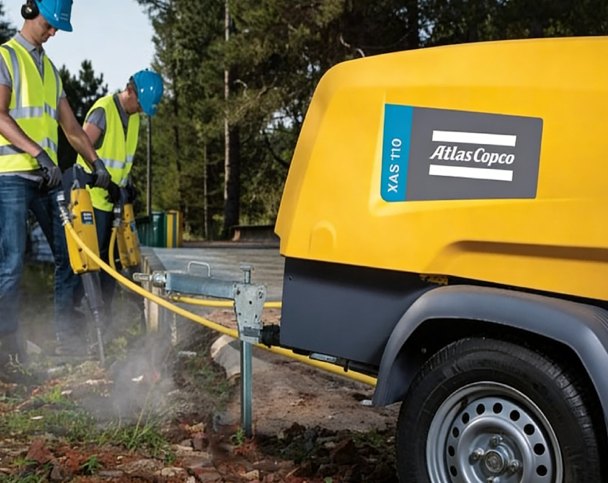 Application of Atlas Copco XAS 110 in road repair