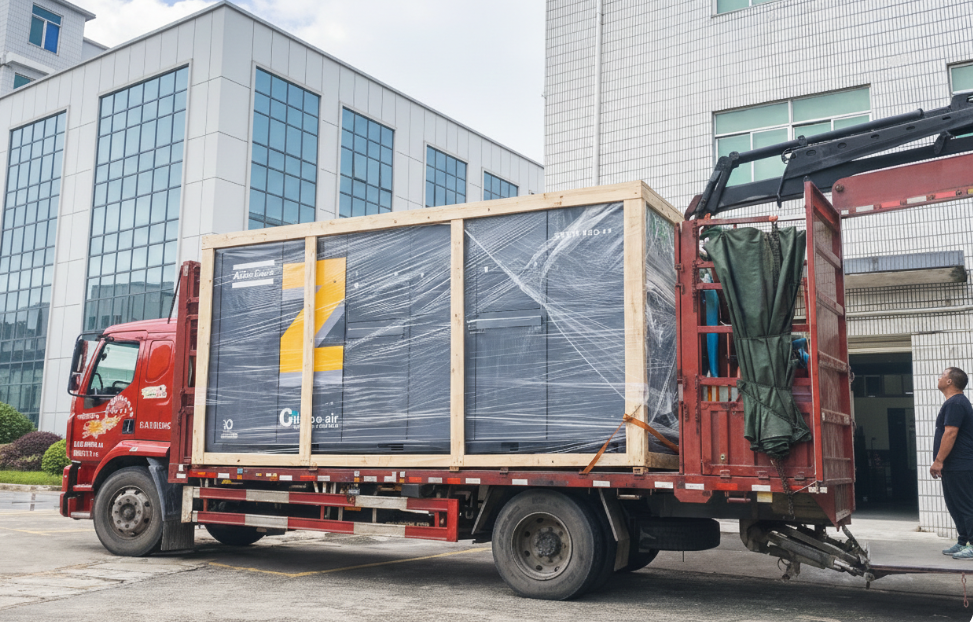 Atlas ZT250 oil-free engine loaded and shipped