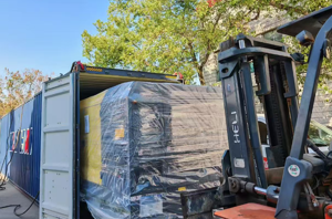 XAVS600 is being loaded into a container